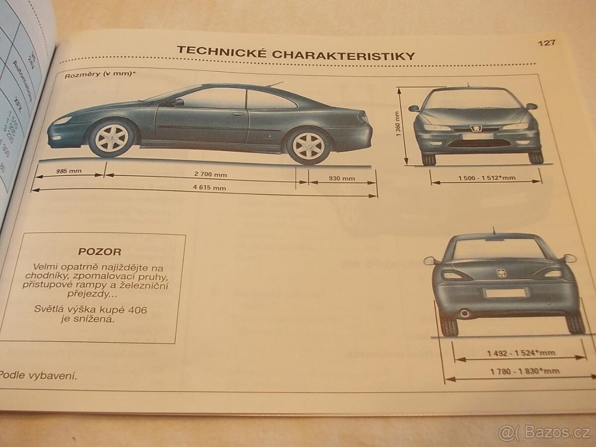 Peugeot 406 Coupe - český návod k obsluze - příručka - 7