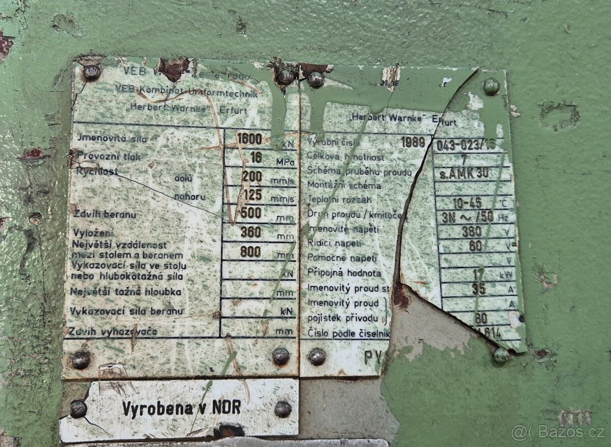 Hydraulický lis - PYE 160 S1 - 7