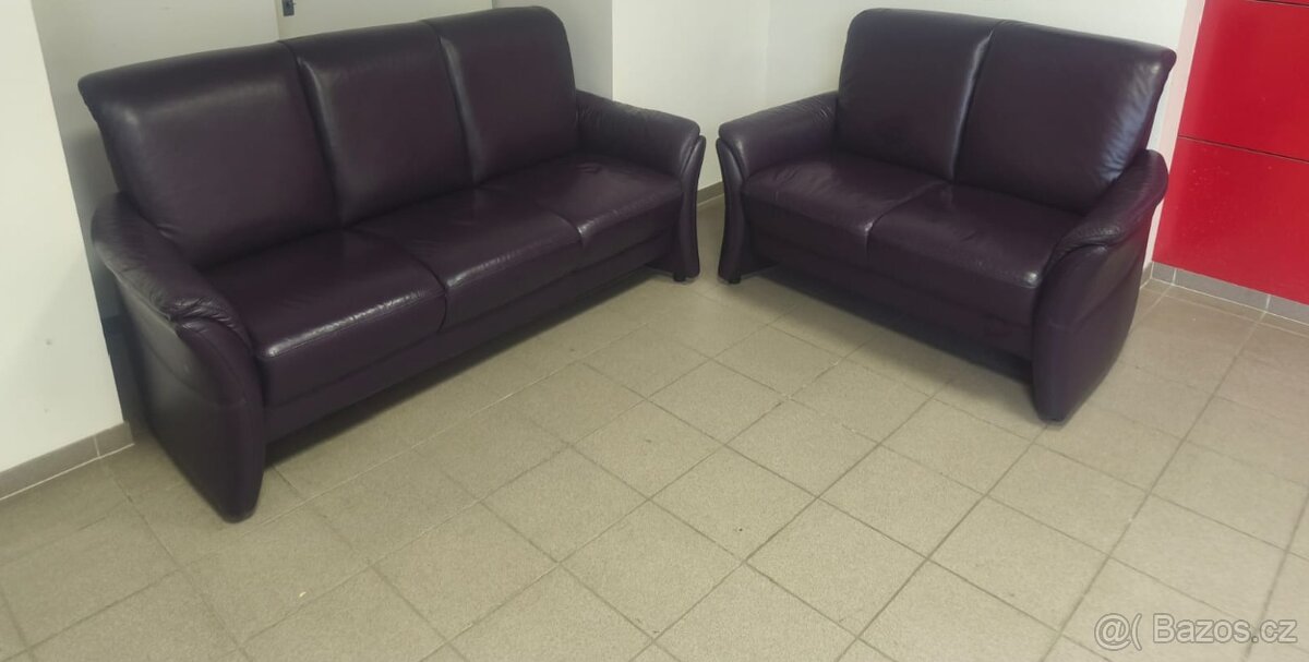 Kožená sedací souprava - jak NOVÁ, TOP STAV - 7