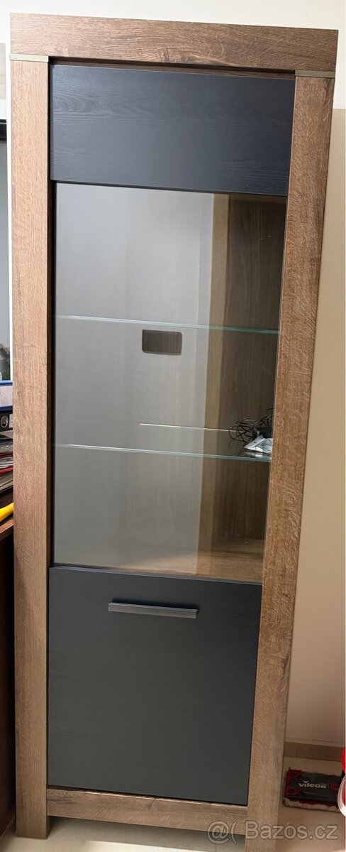 Obývací nábytek BALIN – tmavý dub / černá - 7