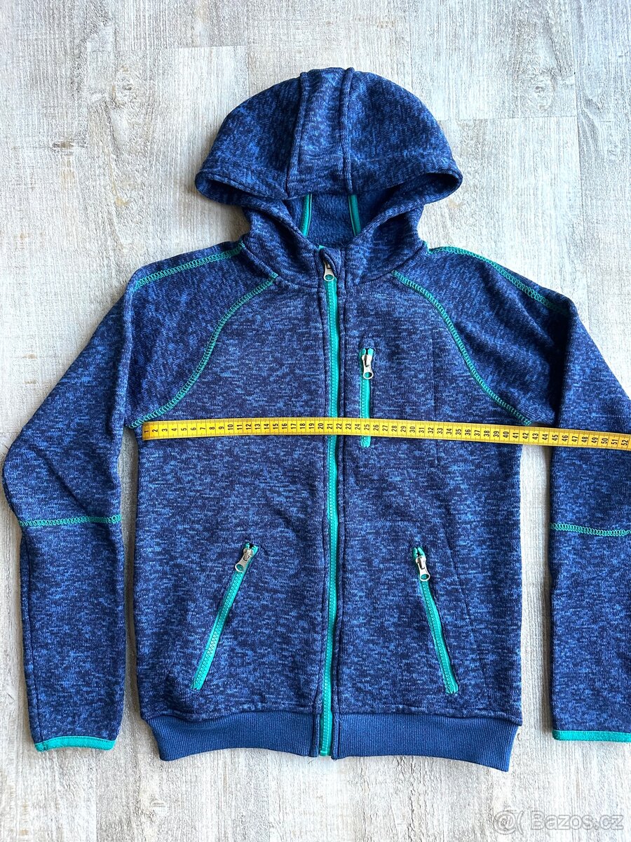 Pletená mikina s kapucí KIK vel. 146-152, žíhaná modrá - 7