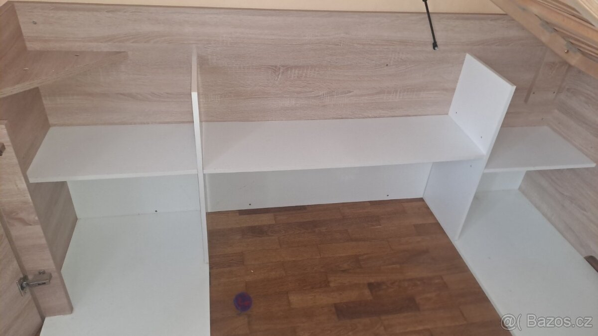 Postel s velkým úložným prostorem 140x200 v barvě dub - 7