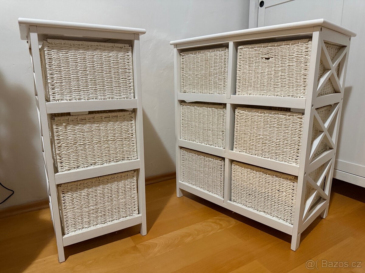 2 bílé komody vhodné do koupelny, obýváku, dětského pokoje - 7