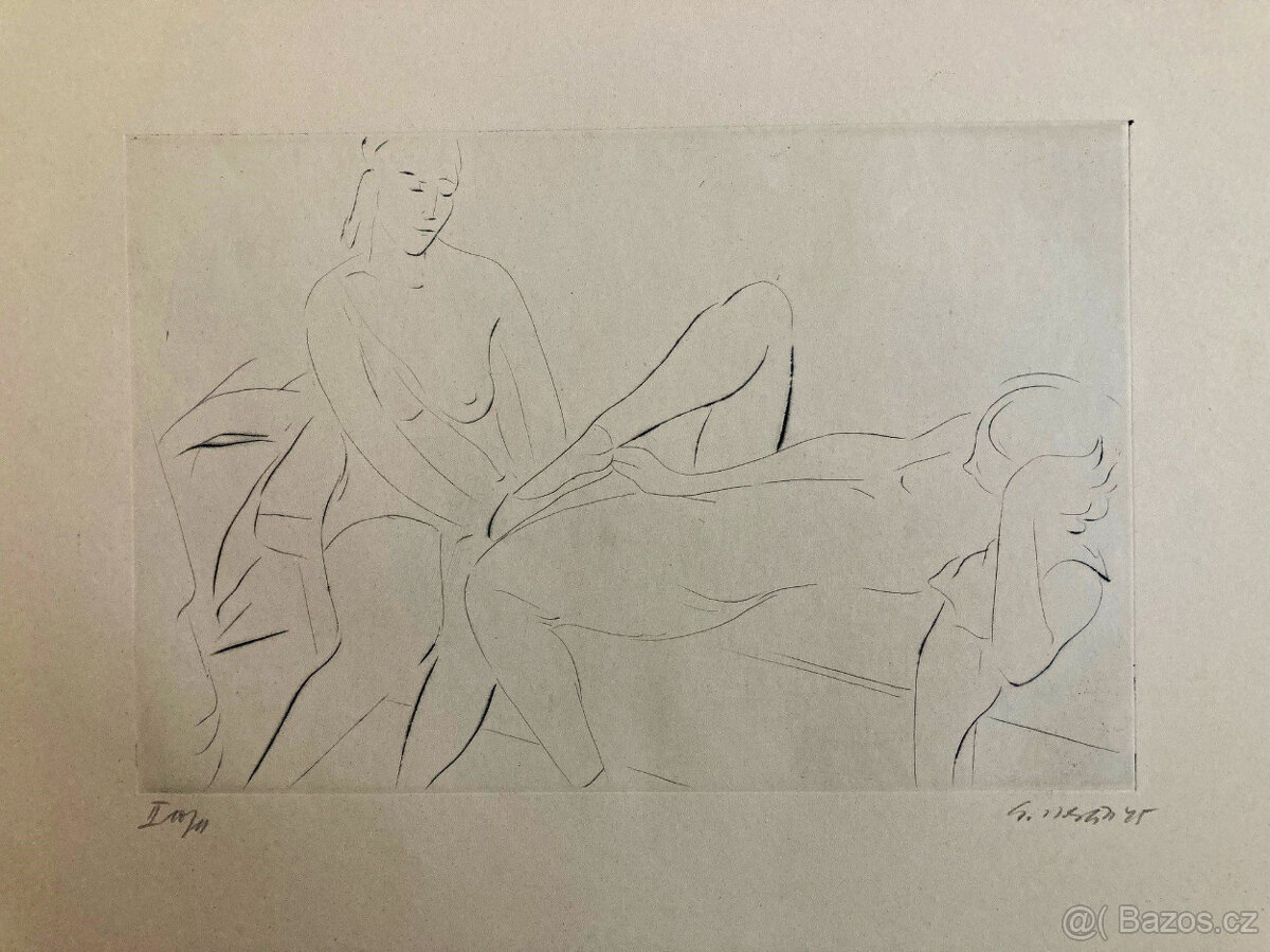 E. Nevan - Odpočívající tanečnice (12 grafík), 1946 - 7