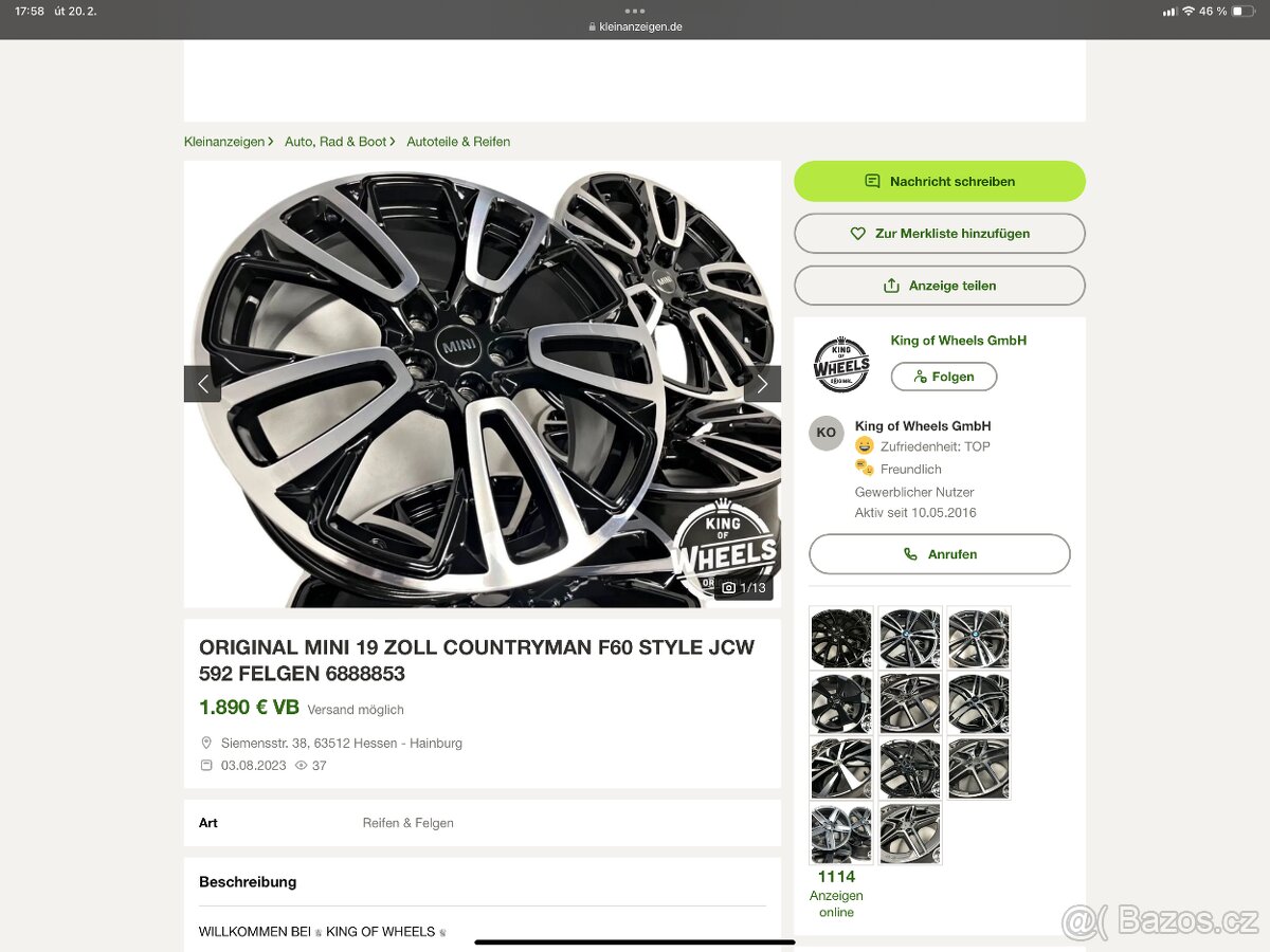 Mini f54 f60 f56 kolo č. 6888853 clubman,countryman - 7