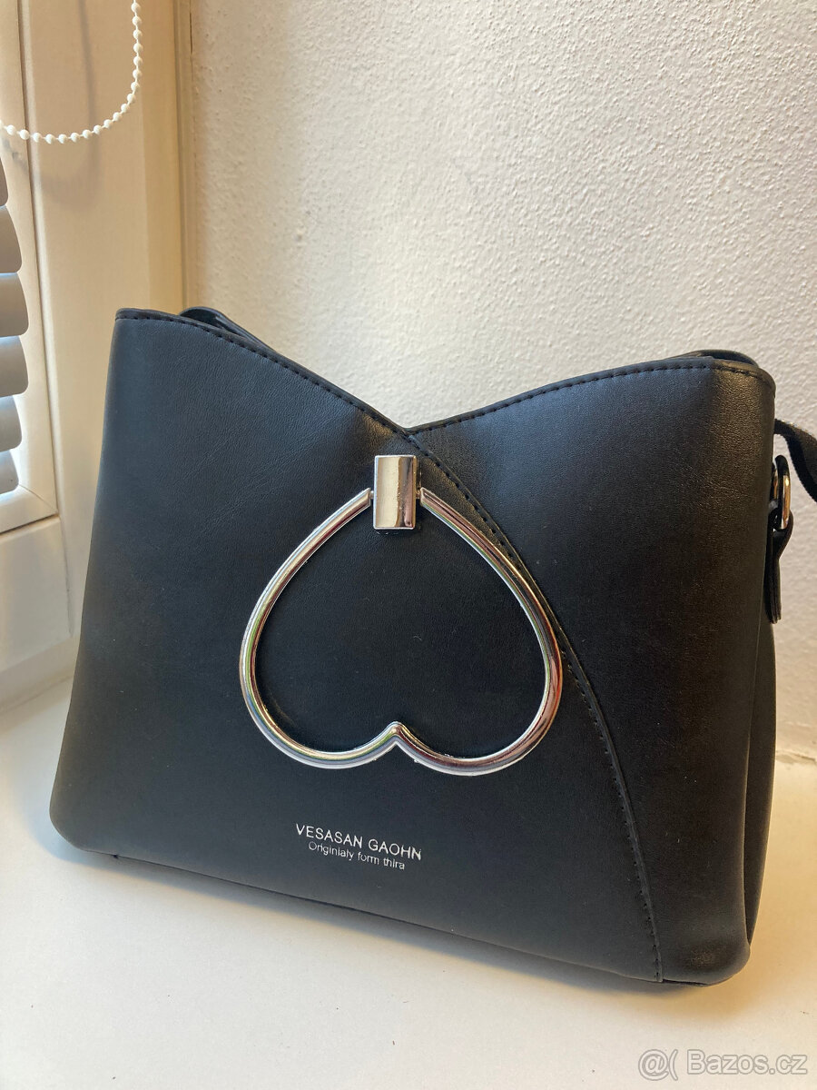 nová crossbody kabelka ČERNÁ/ŠEDÁ/ KRÉMOVÁ - 7