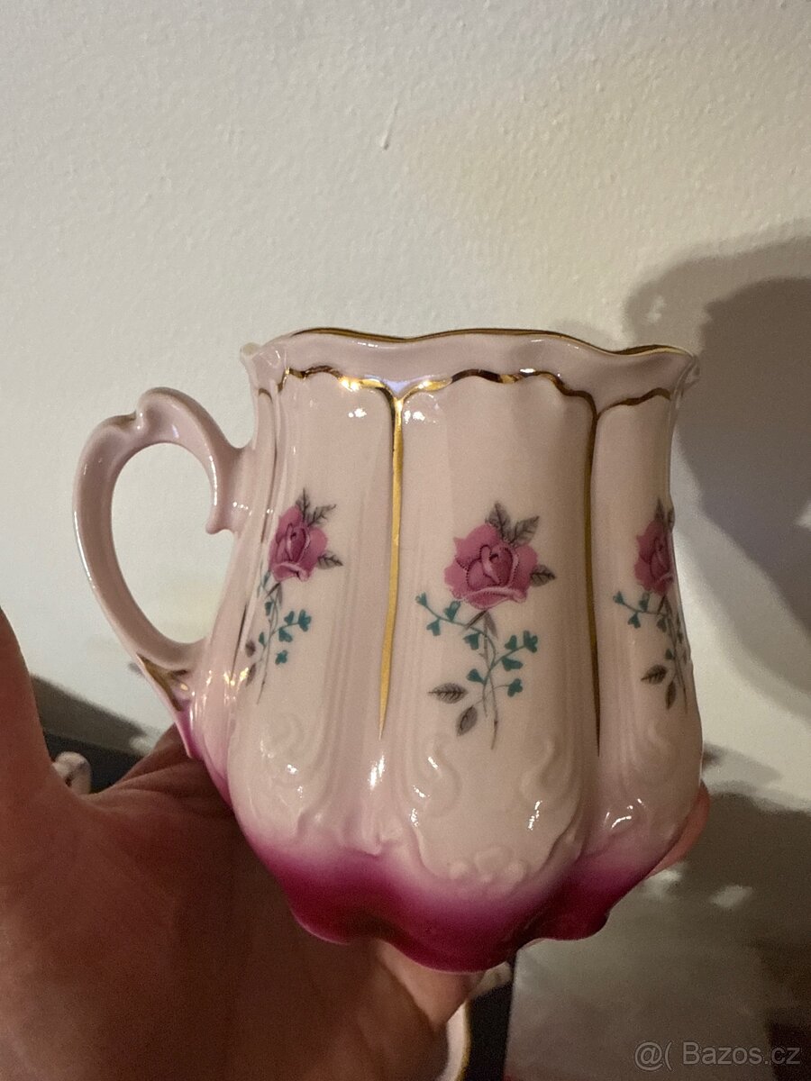 Růžový porcelán 6 hrnků Hanka 175 CHODOV - 7