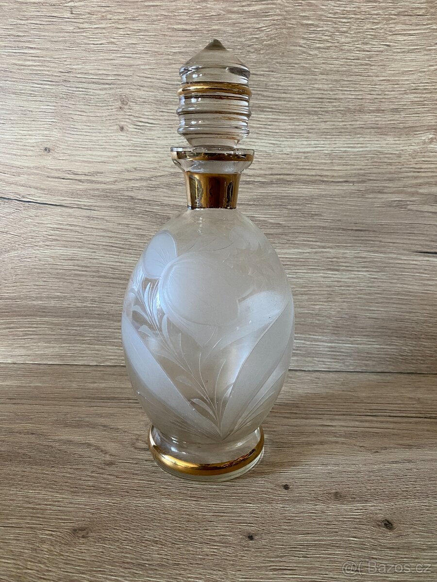 karafa stará skleněná karafa láhev na alkohol demižon - 7