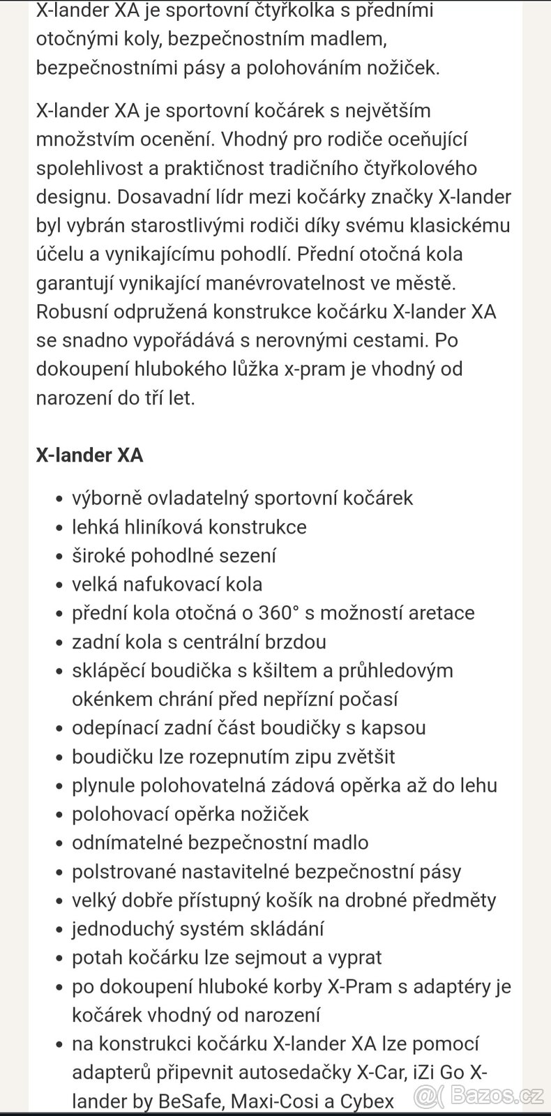 Kočárek X- Lander XA - 7