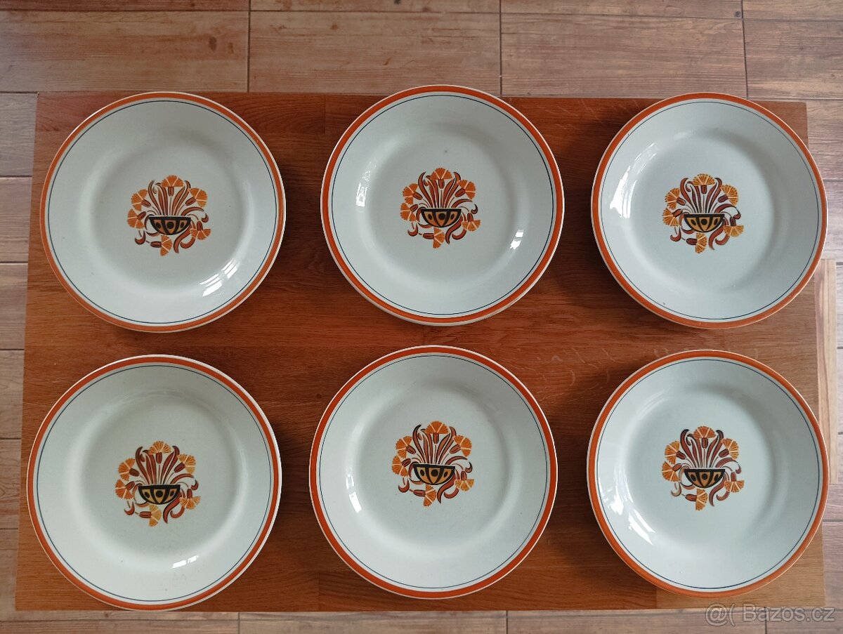 SOUPRAVA ART DECO TALÍŘŮ CREIL ET MONTEREAU FRANCIE - 7