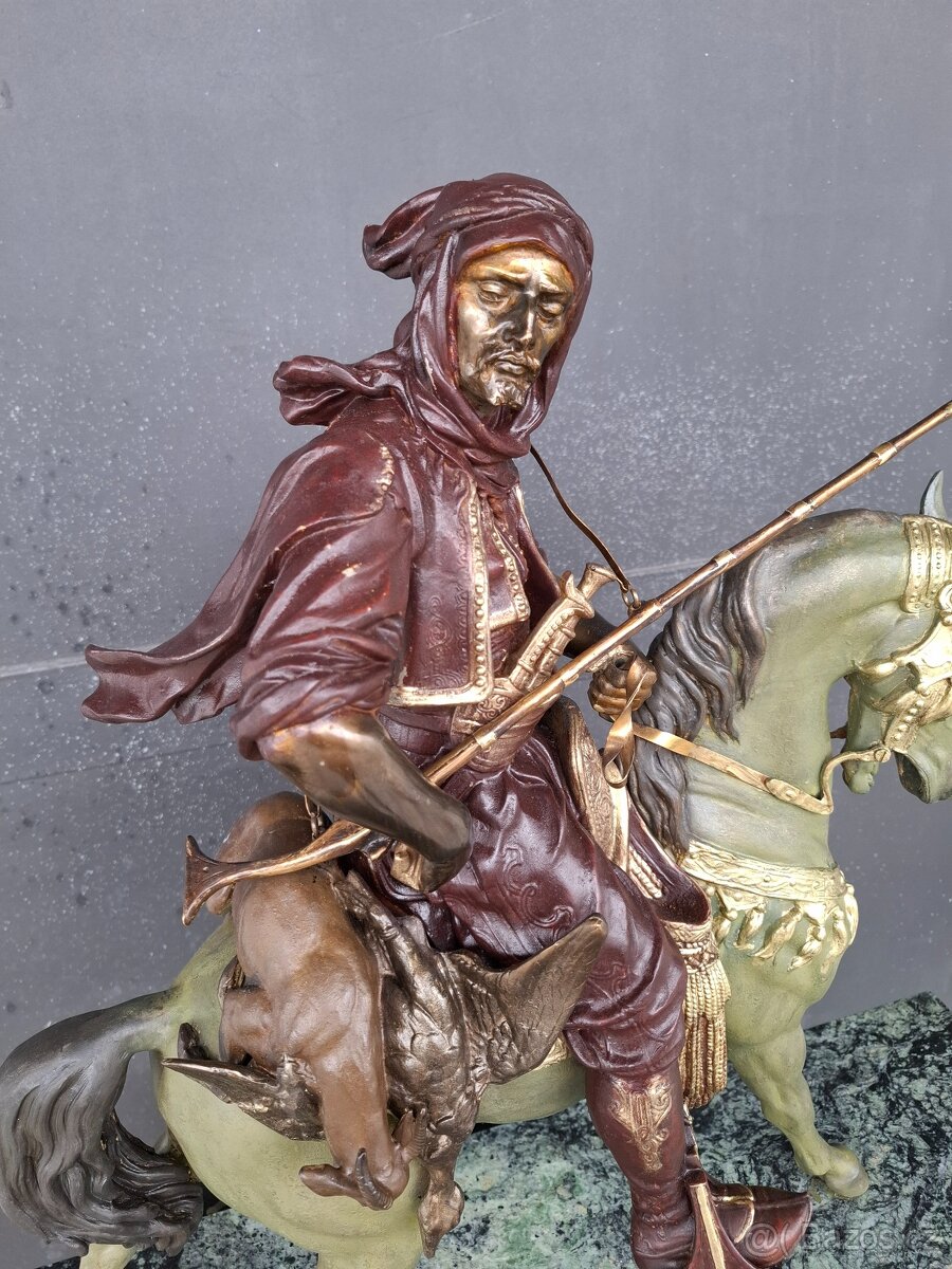 Velká starožitná bronzová socha - 7