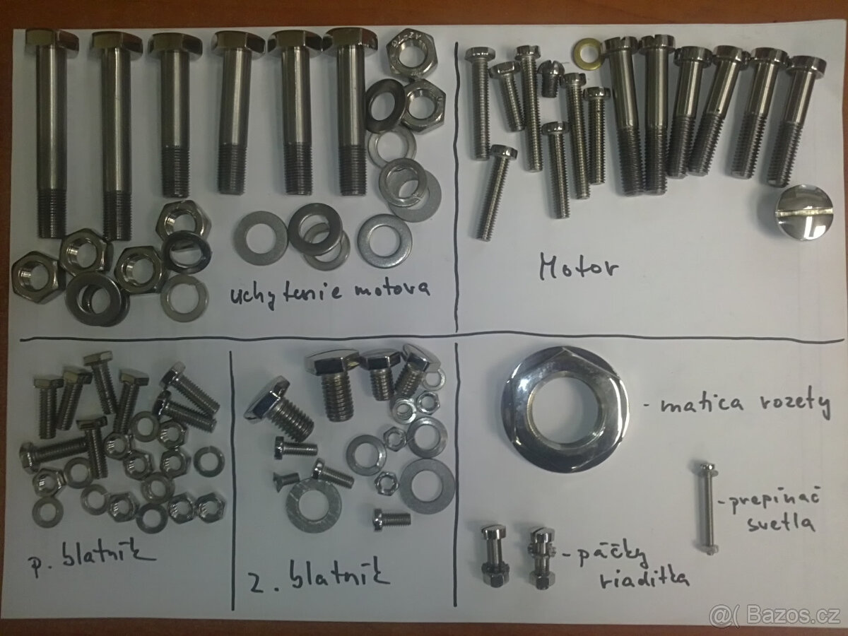 kompletná sada šroubu z leštenej nereze - 7
