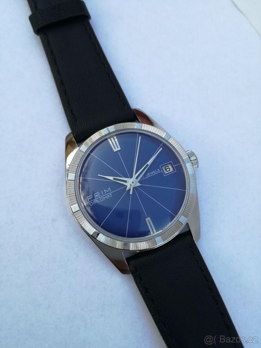 PRIM DIPLOMAT modrý ciferník TOP stav - 7