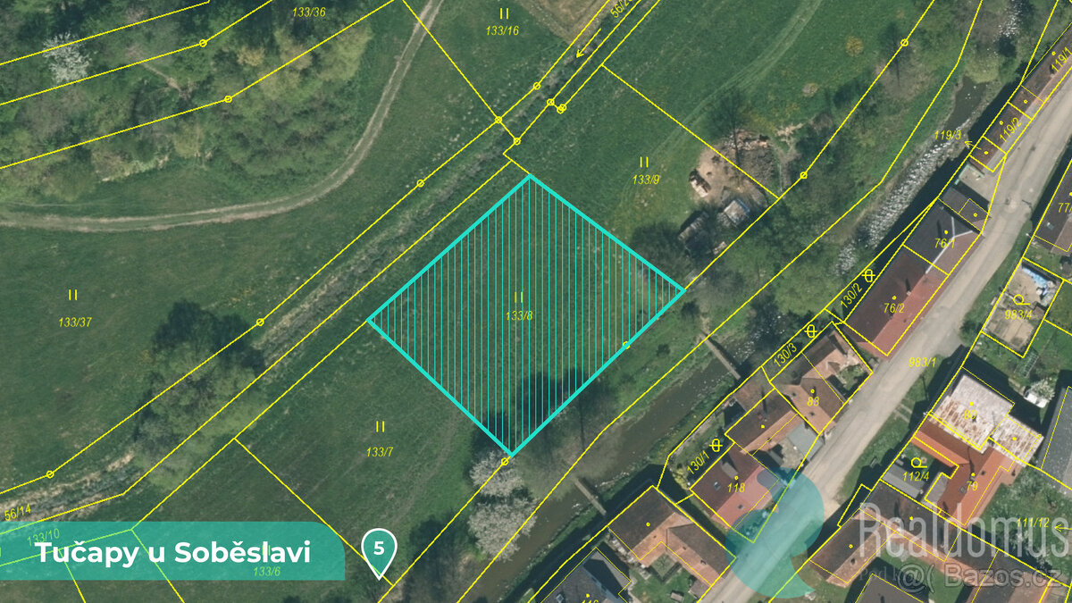 Zemědělská půda 11561 m² – Tučapy u Soběslavi, okres Tábor ( - 7