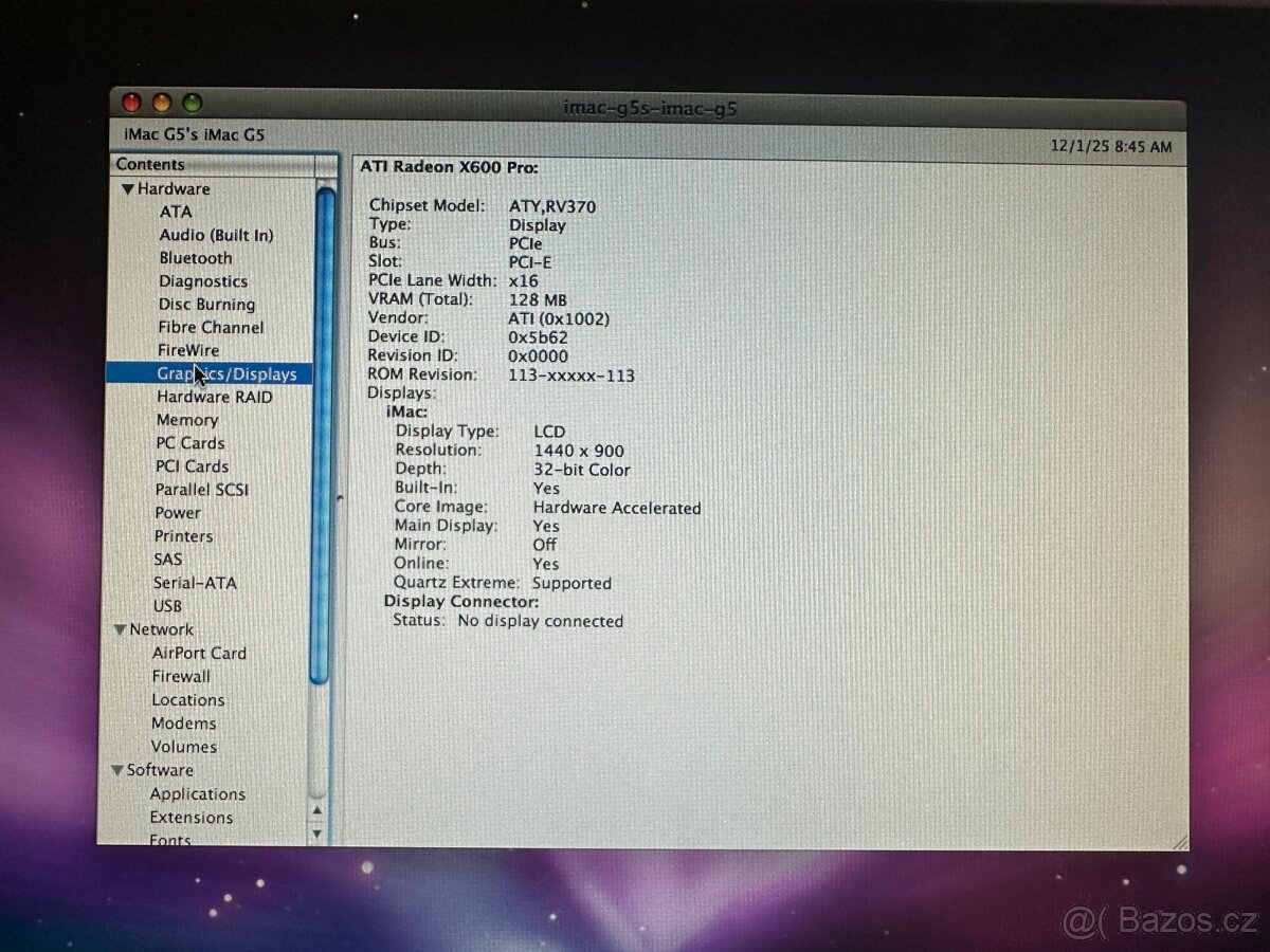 Apple iMac G5 17” / PPC 1.9GHz, 1.5 GB RAM - 7