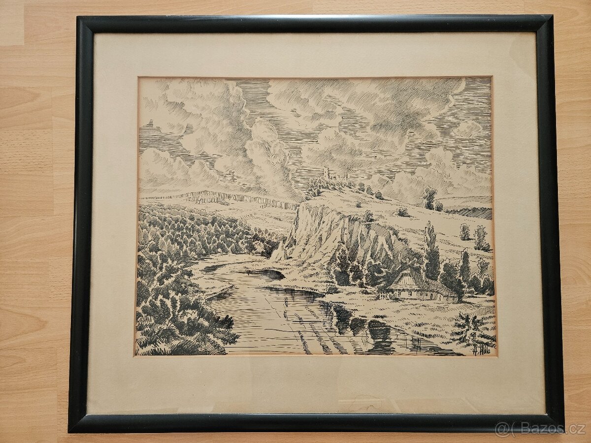 Antonin Hála, kresba tušom - 7