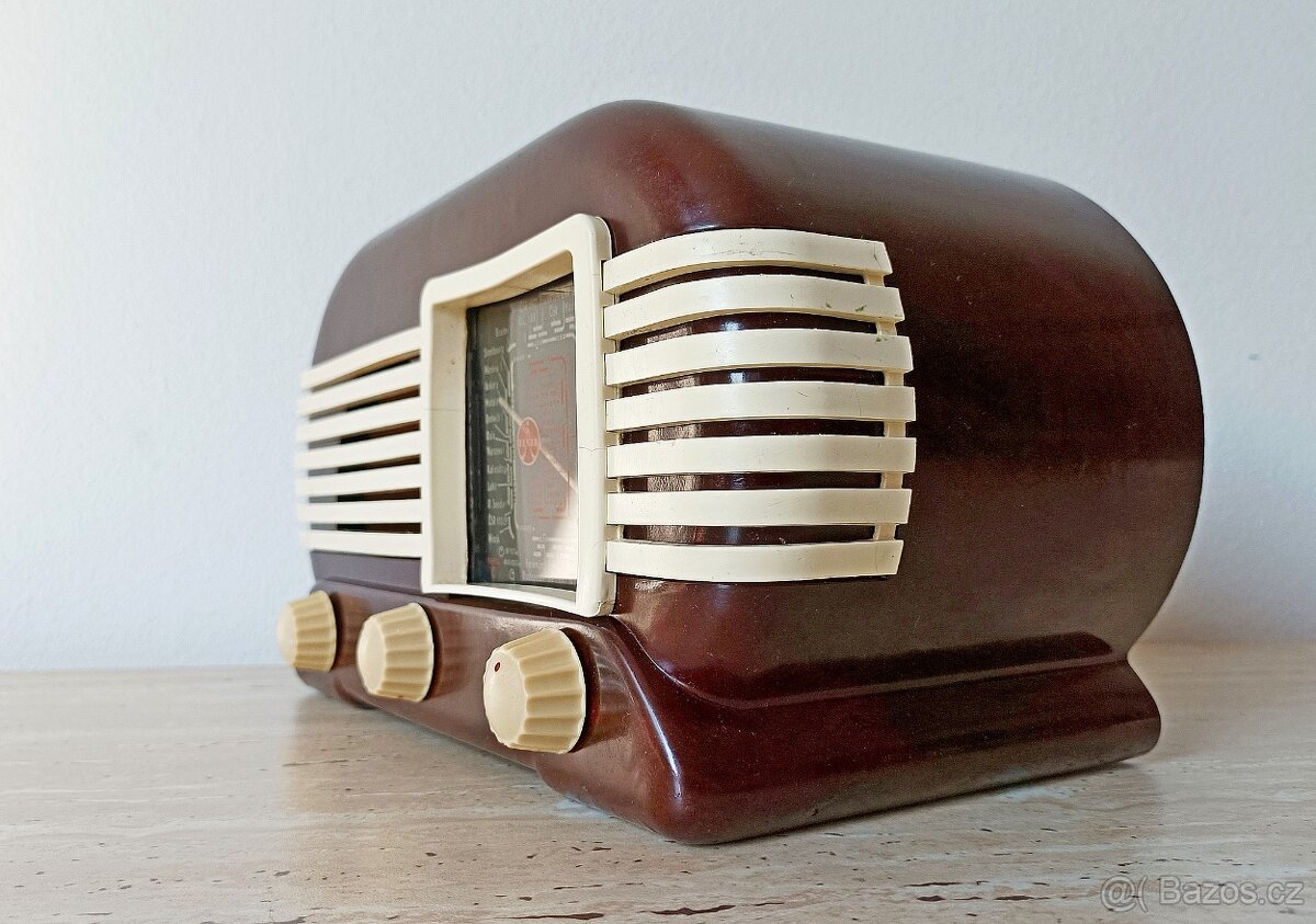Krásné starožitné rádio Tesla Talisman 307U, top stav - 7
