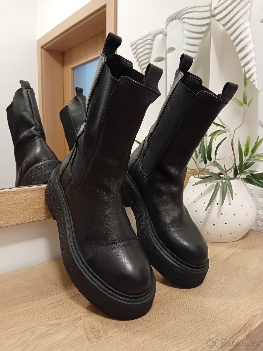 Badura dámské chelsea polokozačky vel. 39 kožené - 7