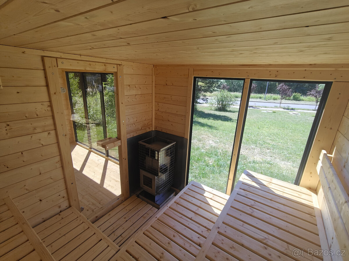 Finská venkovní sauna-Saunový domek s odpočívárnou - 7