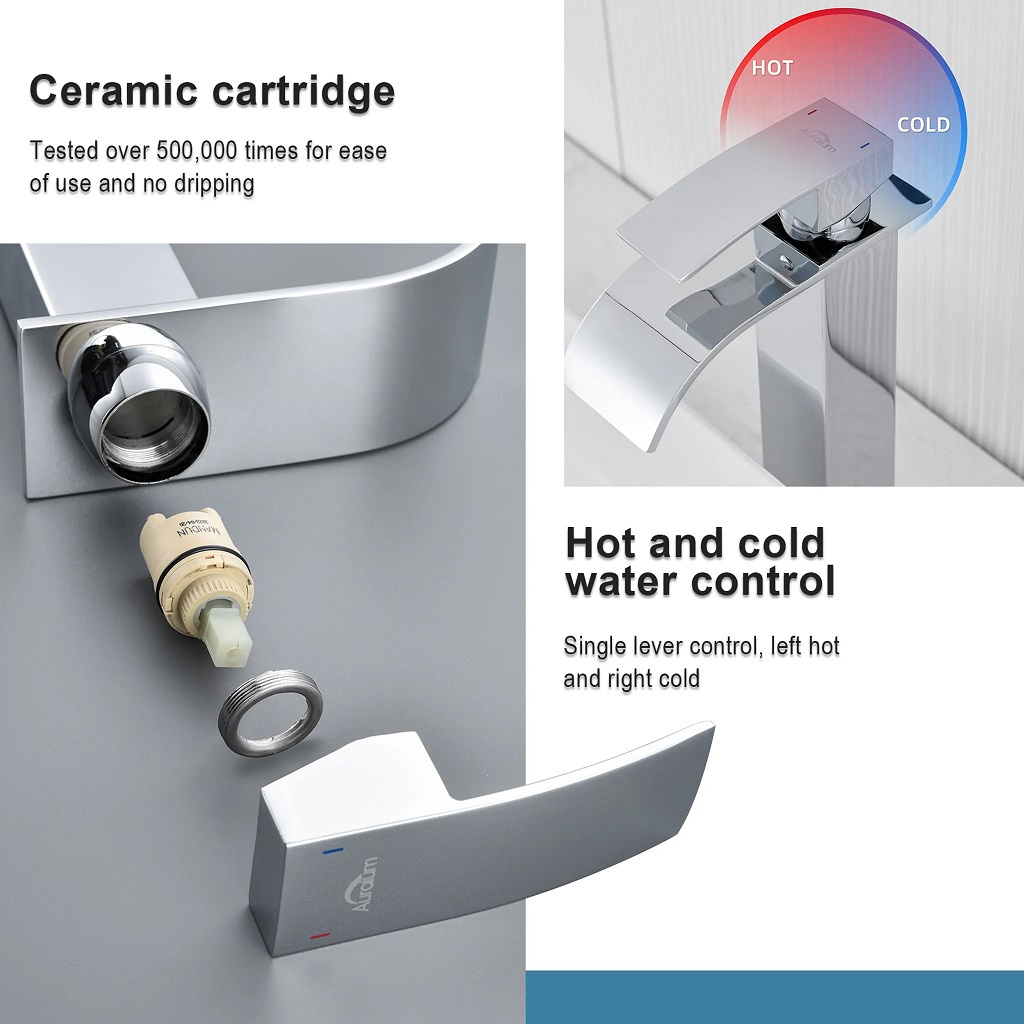 Stojanková umyvadlová baterie Auralum chrom 273 mm - 7