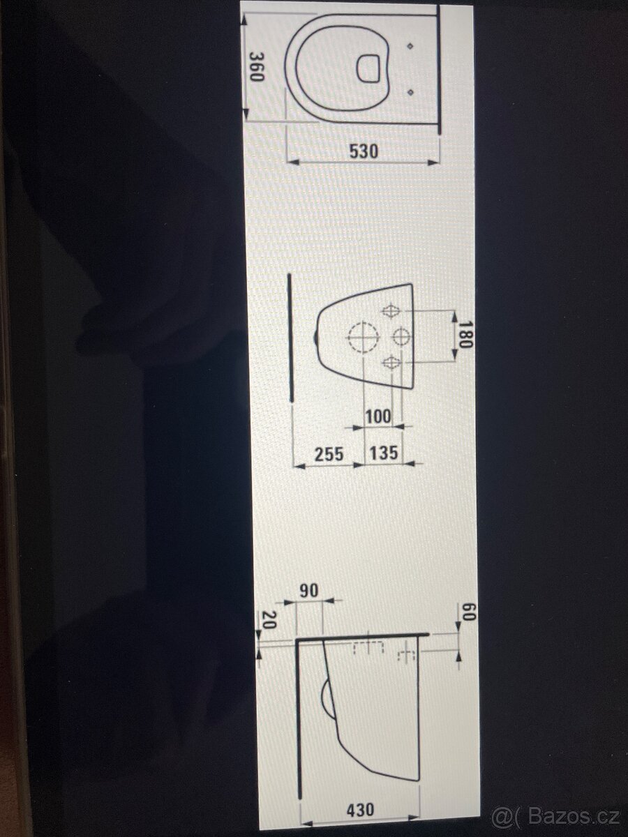 Závěsné WC Laufen 209660000001 skryté uchycení - 7
