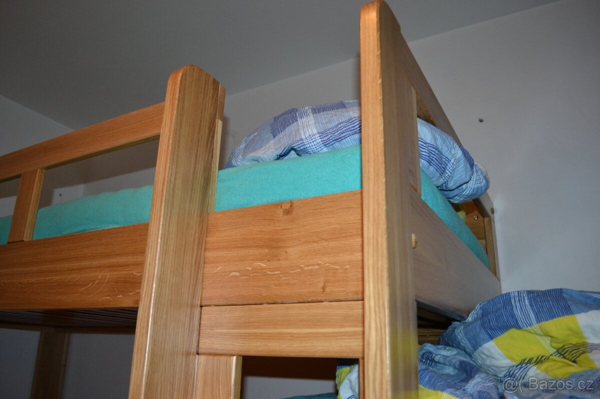 Vyvýšená 2 postel s prostorem dole, NADSTAVBA, masiv dřevo - 7