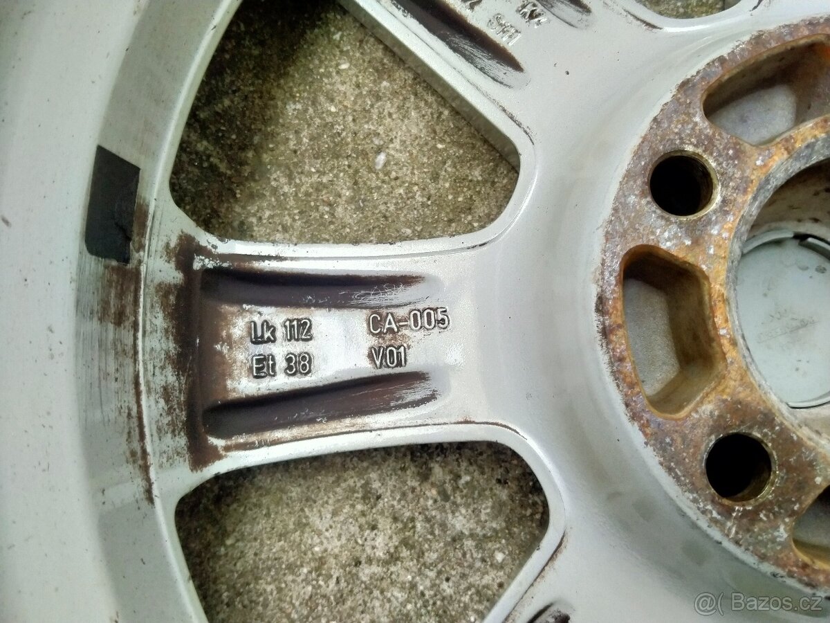 Alu kola Borbet 7J x r16, 5x112, ET 38, Letní pneu - 7