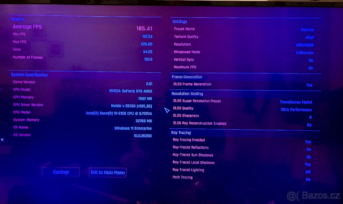 herní PC – Xeon W-2135 / RTX 4060 / 32 GB RAM / 1 TB ssd - 7