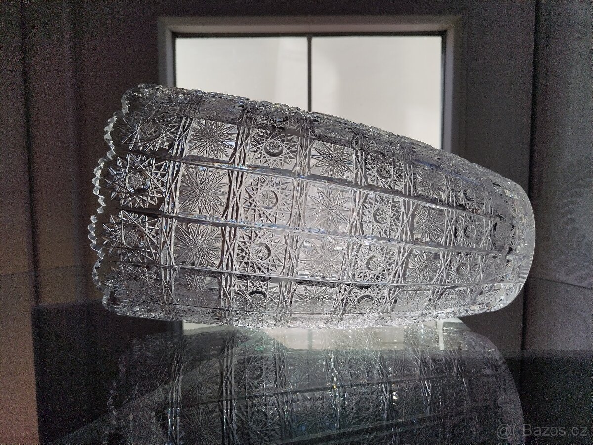 Velká broušená váza - TOP STAV - 7