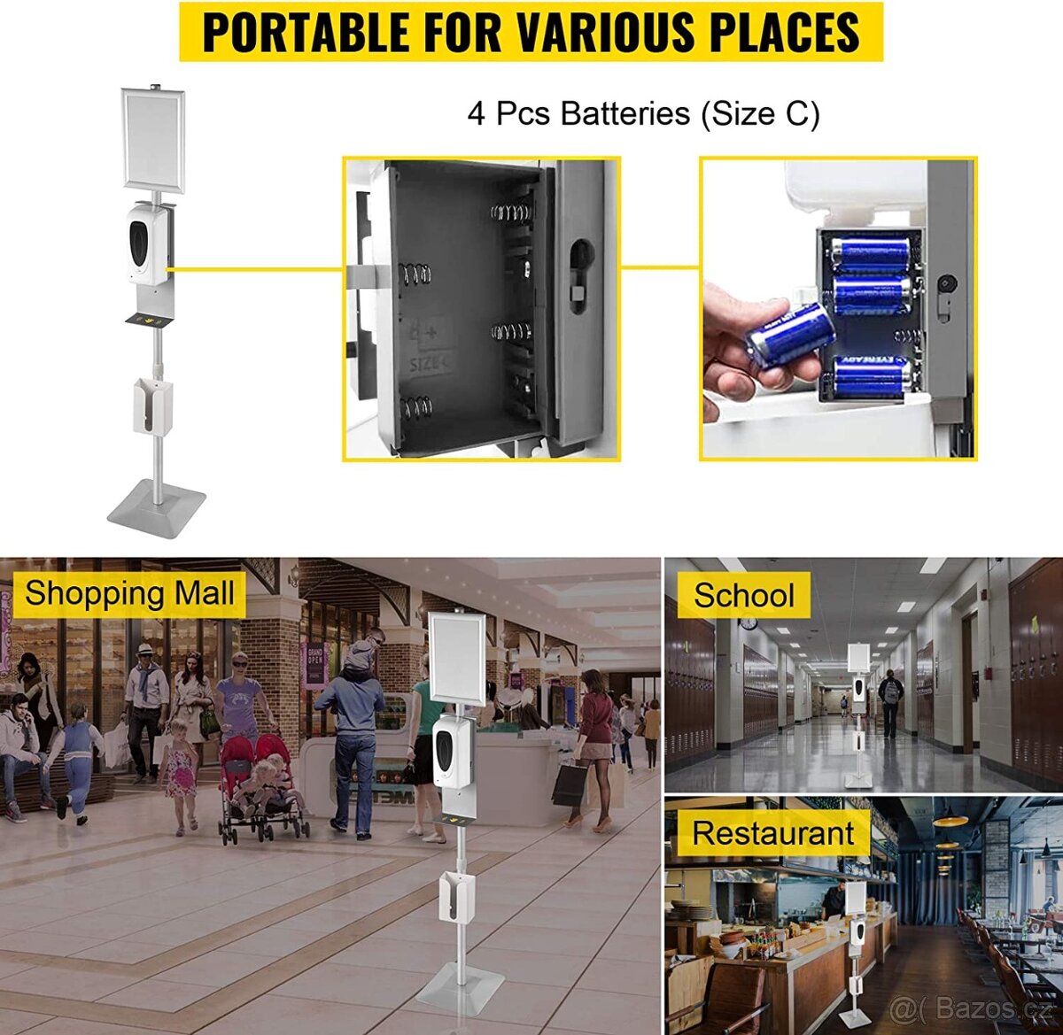 Bezdotykový dávkovač dezinfekce/mýdla se stojanem - 7