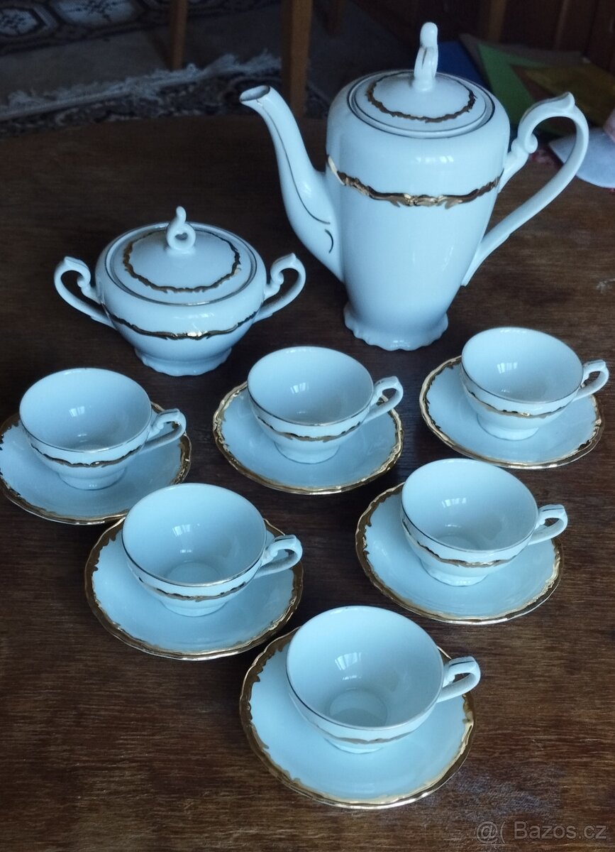 Porcelánový pozlacený -Jídelní , čajový a kávový servis - 7