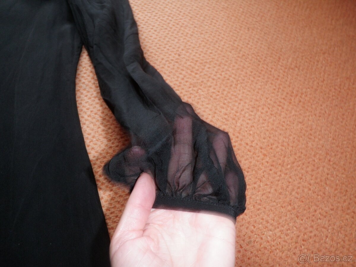 černé dražší značkové hedvíbné šaty - vel. 38 - 7