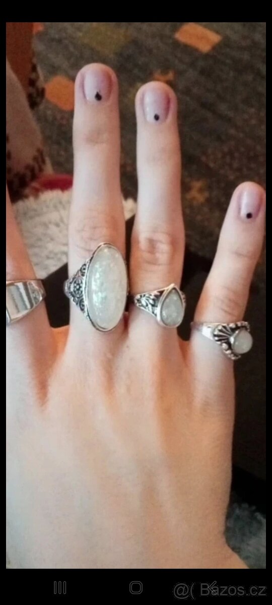 Nová sada souprava bižuterní 8 ks prstynku perletove - 7