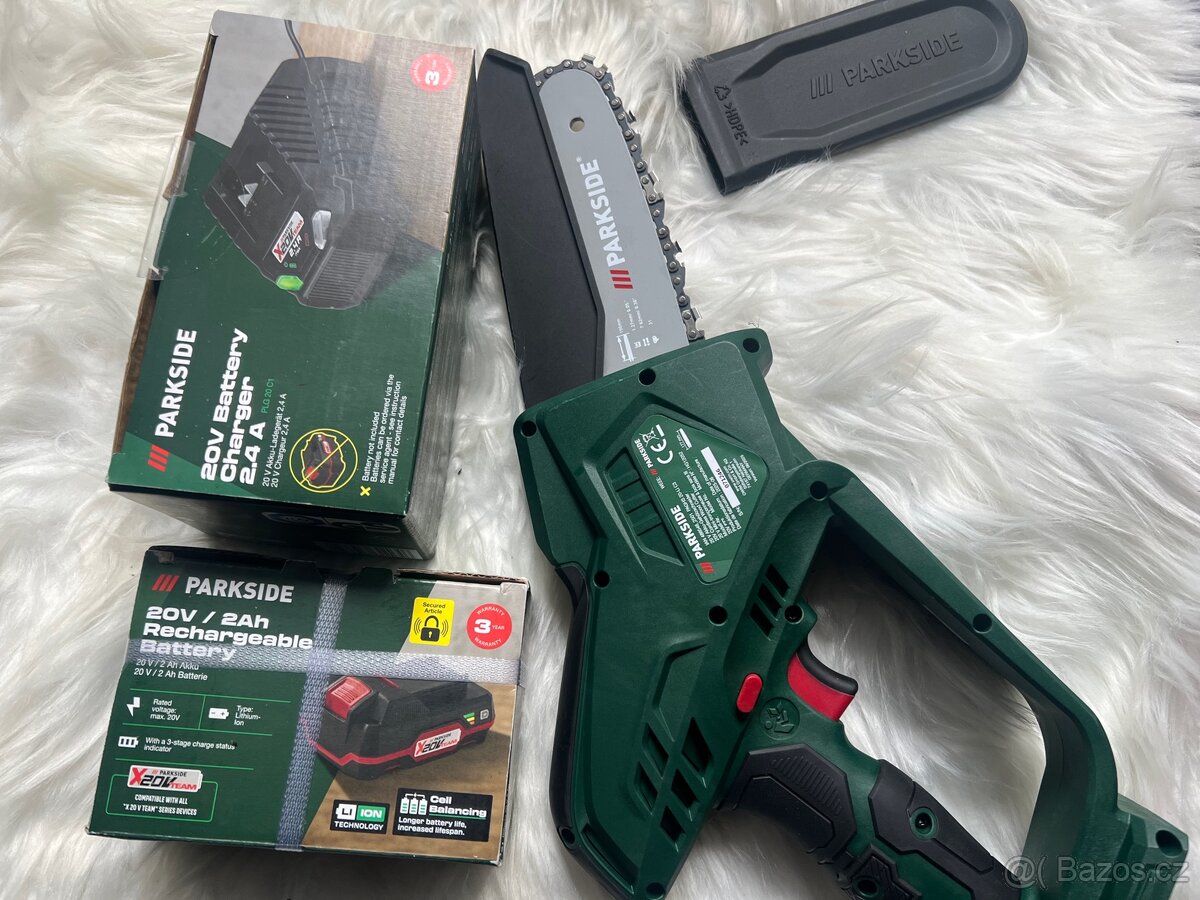 Pila řetězová Parkside AKU - komplet SET - Nová - 7