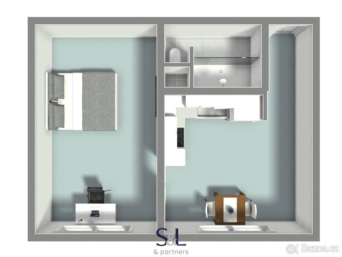 Nabízím Vám bytovou jednotku o dispozici 1+1 v Novém Boru, u - 7