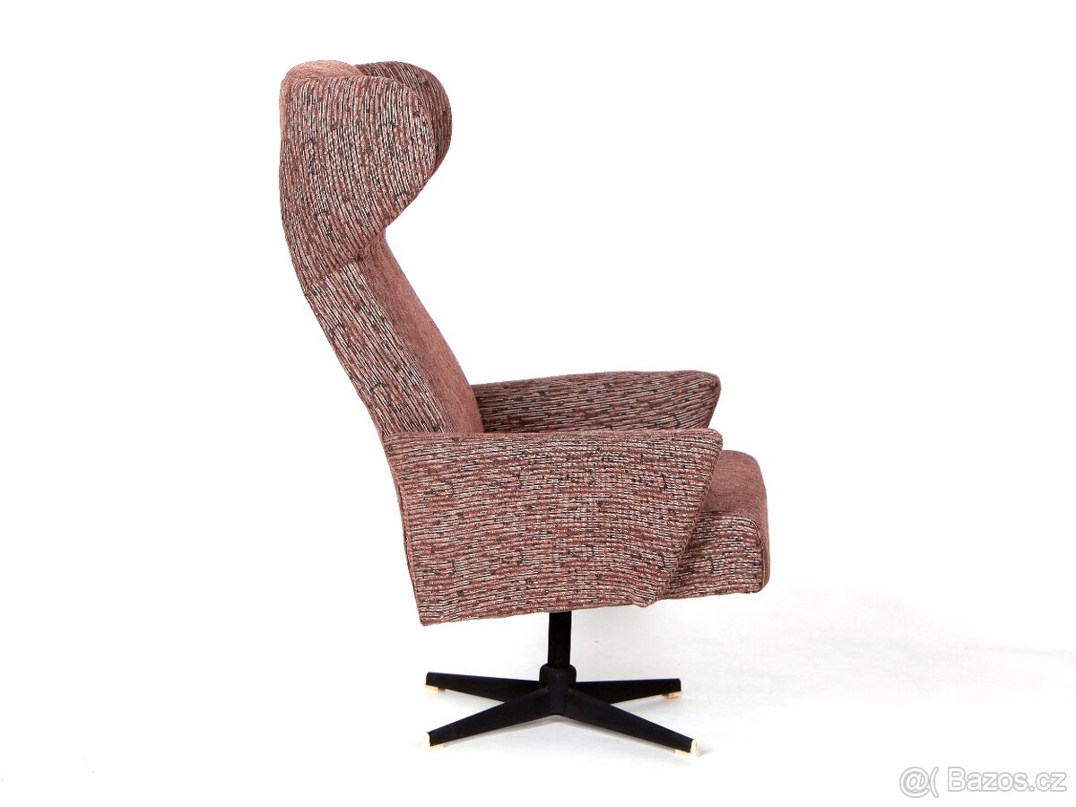 Otočné retro křeslo " Ušák ", TOP stav. - 7