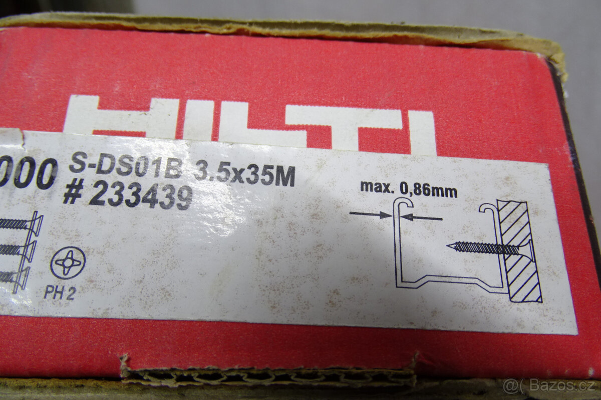 Páskované šrouby Hilti do sádrokartonu 2 rozměry - 7