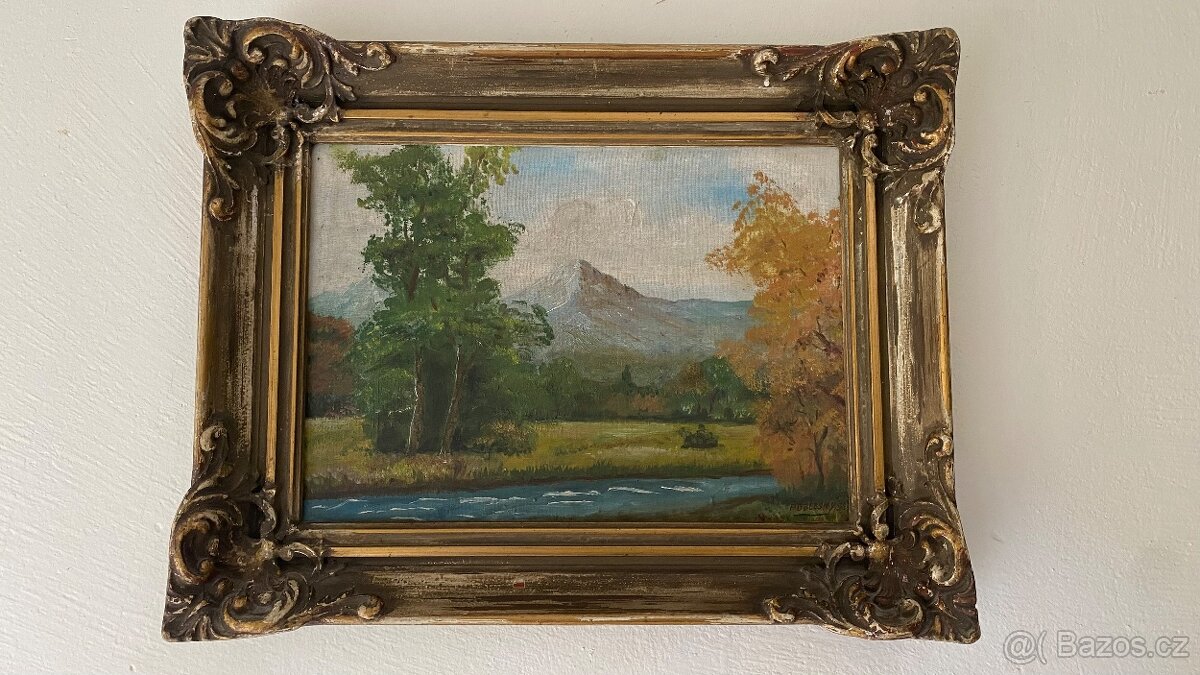 Starý malovaný obraz..Autor Podlesný - 7