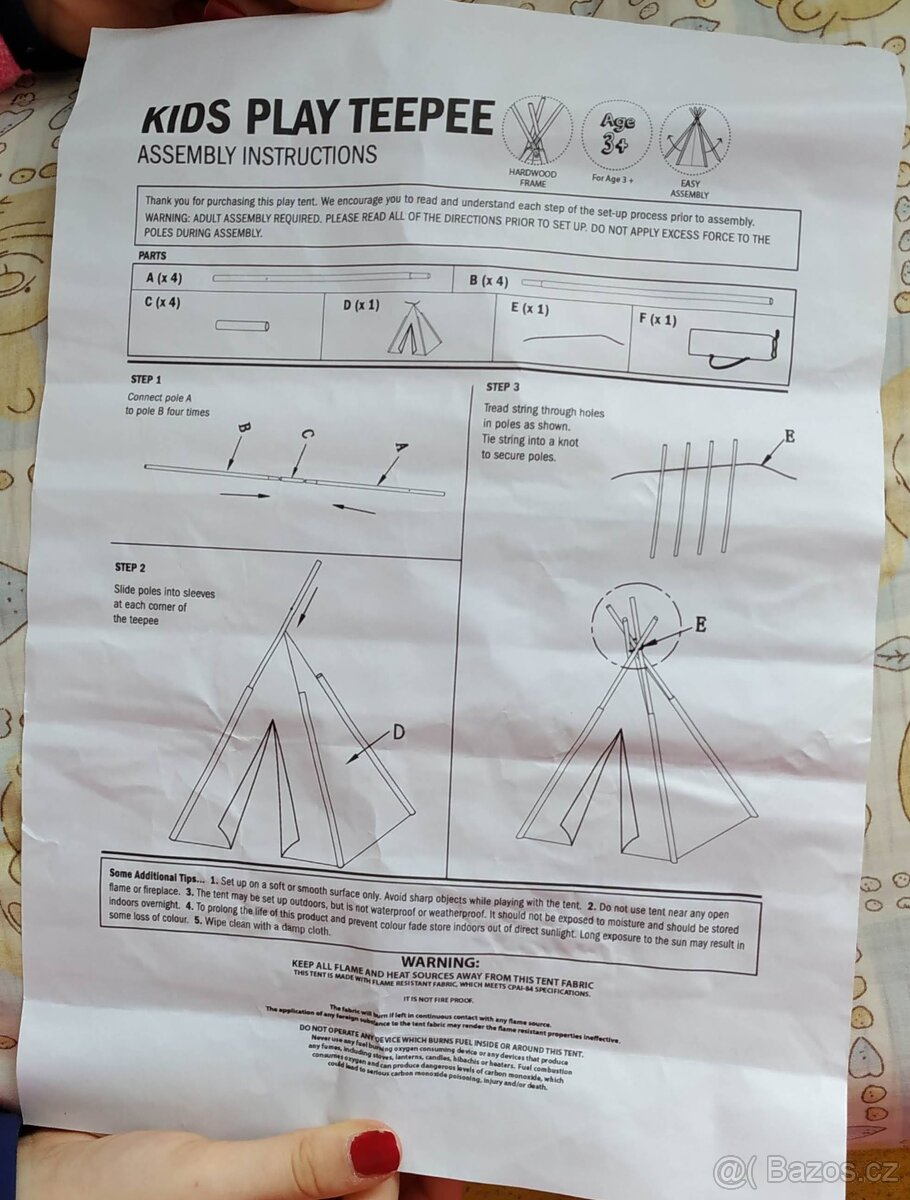 Dětské teepee/stan 160 x120 cm - 7