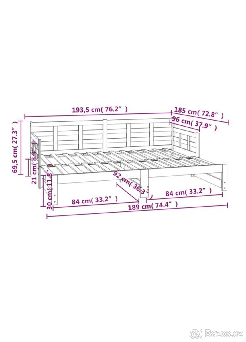 Postel výsuvna 2x (90x190) - 7