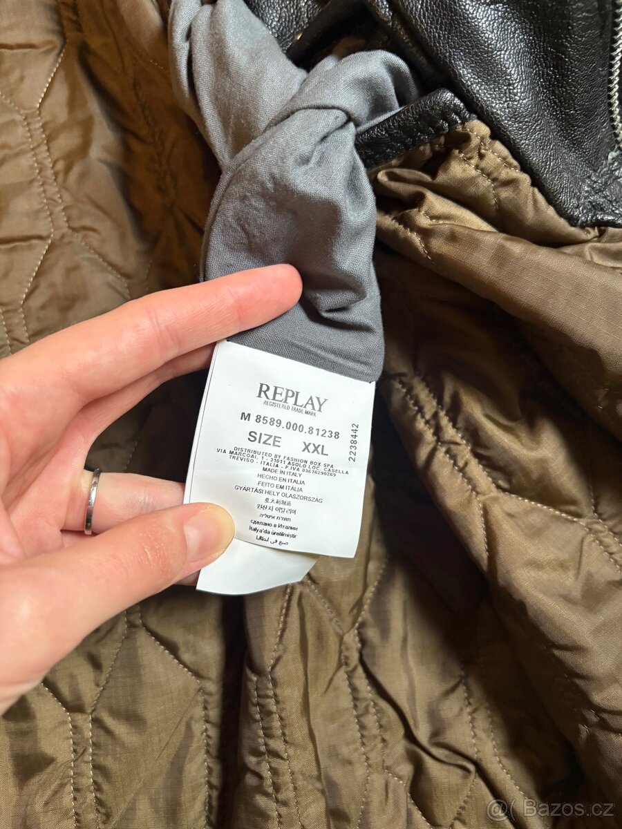 Pánská kožená Replay bunda - 7
