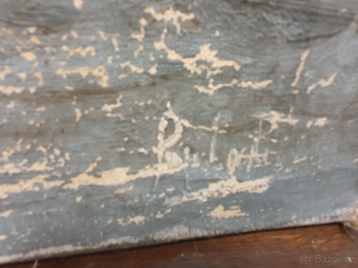 starožitný obraz Kostel u jezera - 7