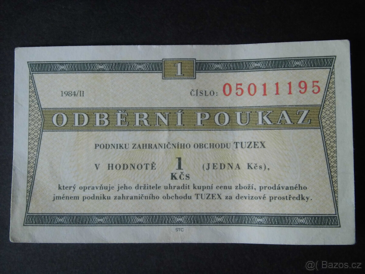 Tuzexové poukázky " 0,50Kčs a 1Kčs " - 7