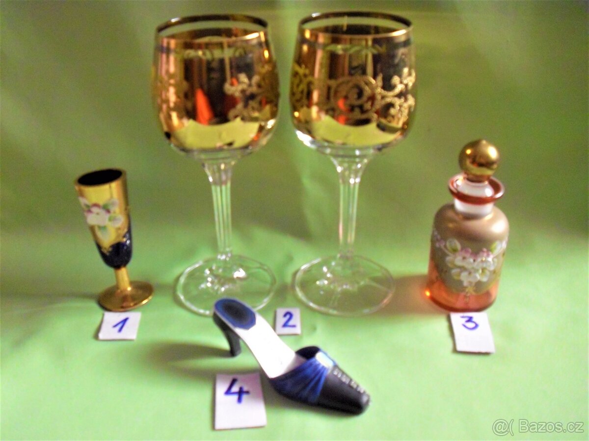 Novoborské sklo a poháry na víno. - 7