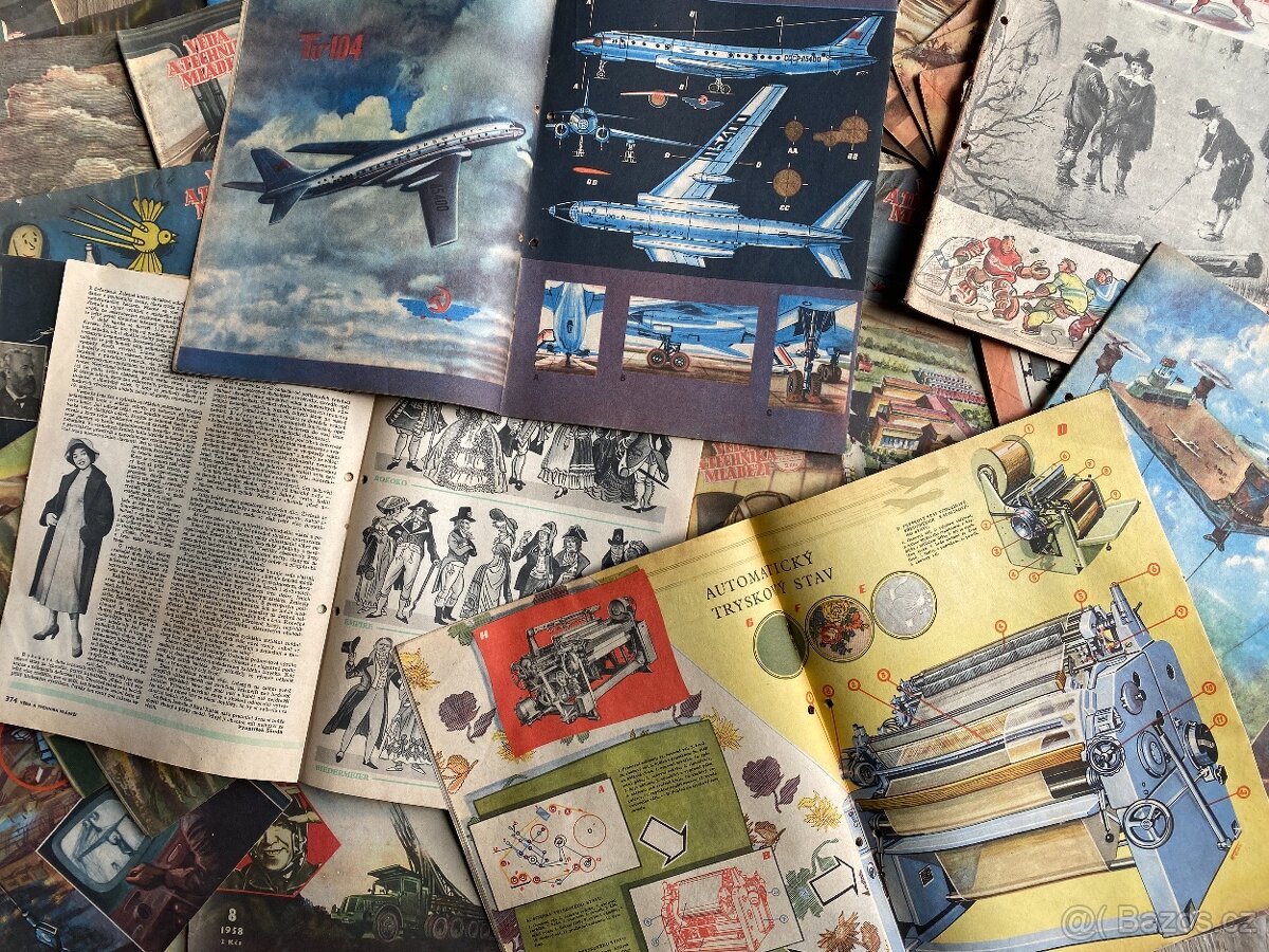 časopis starý časopis věda a technika mládeži 1956 - 7