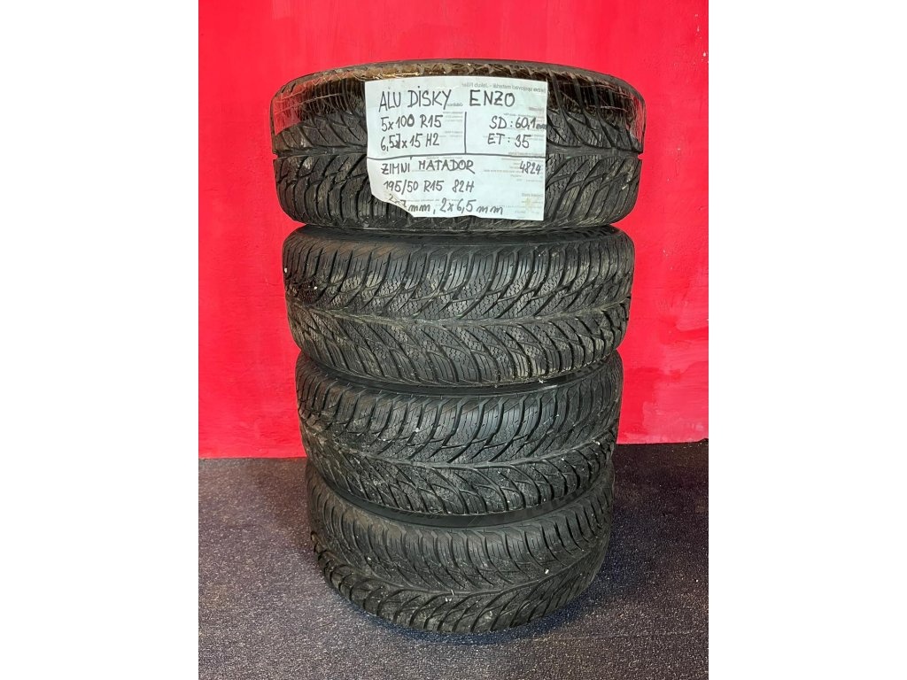 ALU disky ENZO 5x100 R15 6,5Jx15H2 ET 35 se zimními pneu 195 - 7