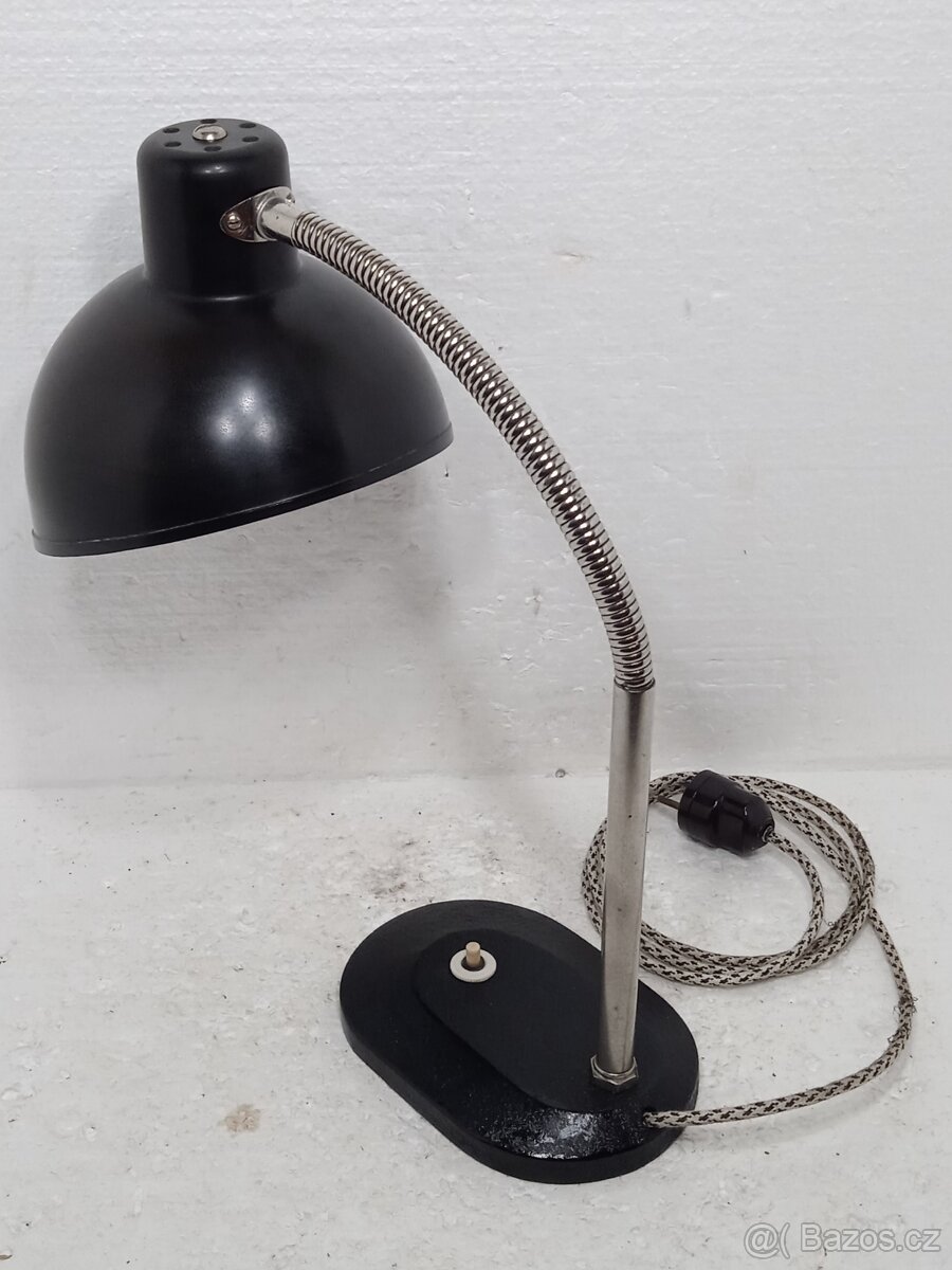 Retro bakelitová stolní lampa s husím krkem - 7