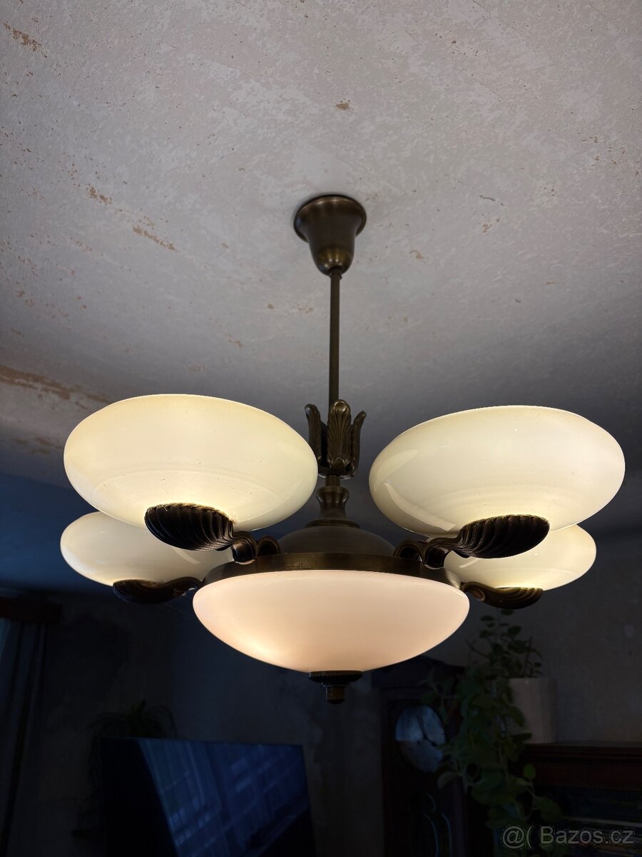 Starožitný mosazný lustr - 7