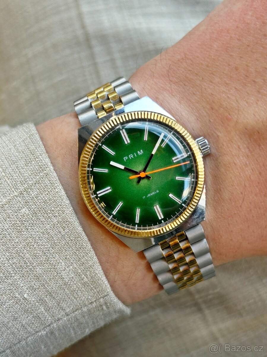 Československé Retro Vintage hodinky PRIM Ala Rolex Zelené - 7