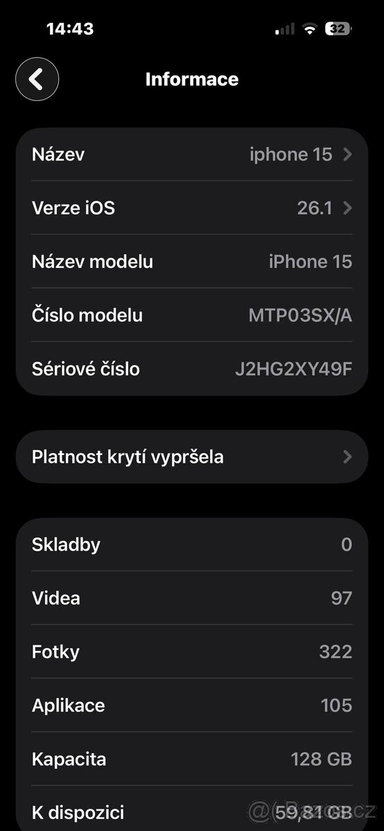 Prodám Apple iPhone 15 128 GB, Black (černý) - 7